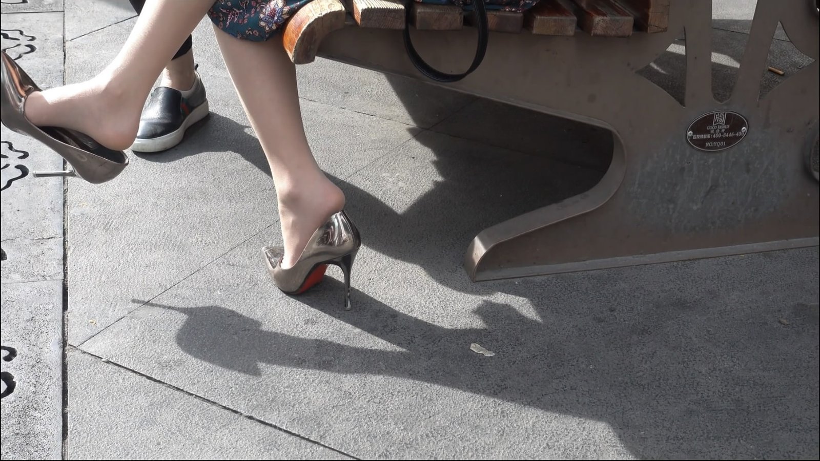 Cool dangling women under hot of sun